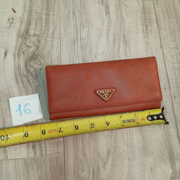 PRADA Orange plain long wallet for women - Picture 13 of 14